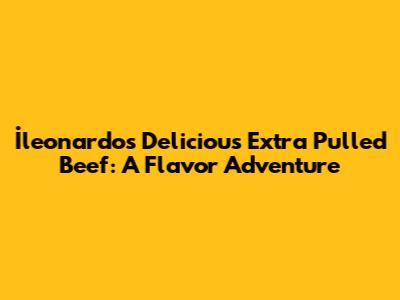 İleonardo's Delicious Extra Pulled Beef: A Flavor Adventure