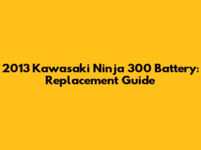 2013 Kawasaki Ninja 300 Battery: Replacement Guide