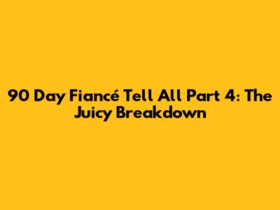 90 Day Fiancé Tell All Part 4: The Juicy Breakdown