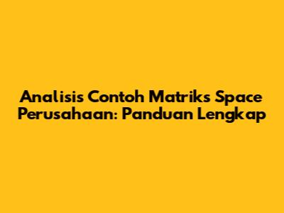Analisis Contoh Matriks Space Perusahaan: Panduan Lengkap