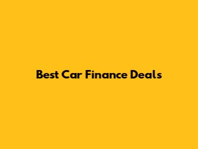 Best Car Finance Deals