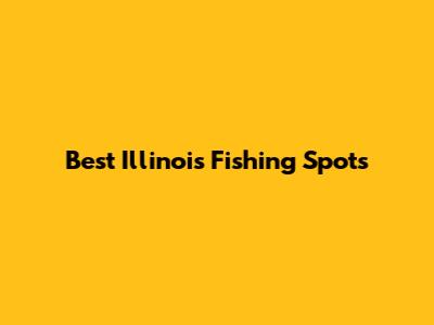 Best Illinois Fishing Spots