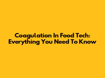 Coagulation In Food Tech: Everything You Need To Know