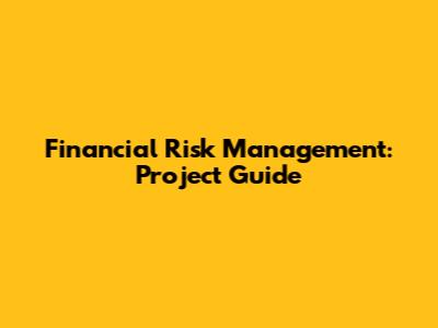 Financial Risk Management: Project Guide
