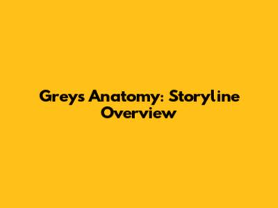 Grey's Anatomy: Storyline Overview