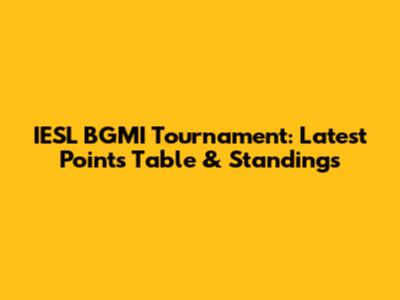 IESL BGMI Tournament: Latest Points Table & Standings