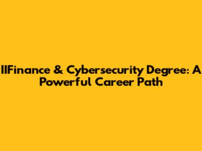 IIFinance & Cybersecurity Degree: A Powerful Career Path
