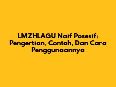 LMZHLAGU Naif Posesif: Pengertian, Contoh, Dan Cara Penggunaannya