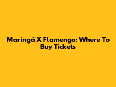 Maringá X Flamengo: Where To Buy Tickets