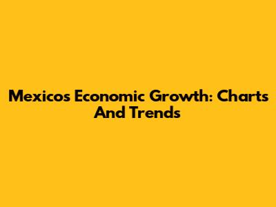 Mexico's Economic Growth: Charts And Trends