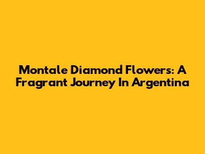 Montale Diamond Flowers: A Fragrant Journey In Argentina