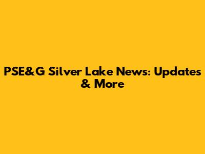 PSE&G Silver Lake News: Updates & More