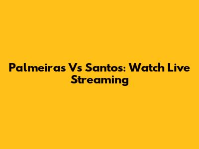 Palmeiras Vs Santos: Watch Live Streaming