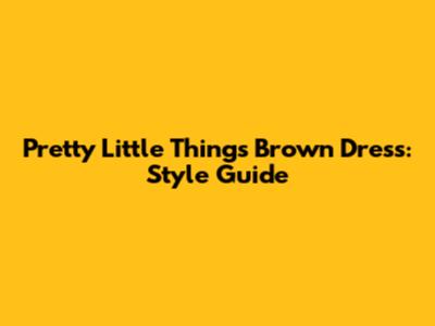 Pretty Little Things Brown Dress: Style Guide