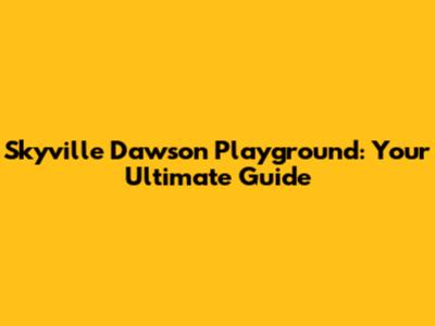 Skyville Dawson Playground: Your Ultimate Guide