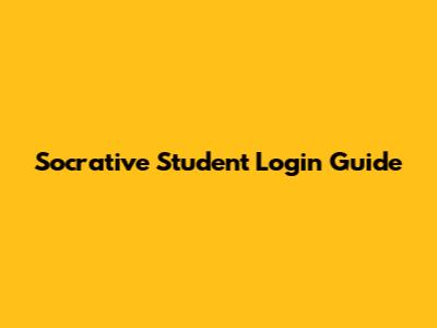 Socrative Student Login Guide