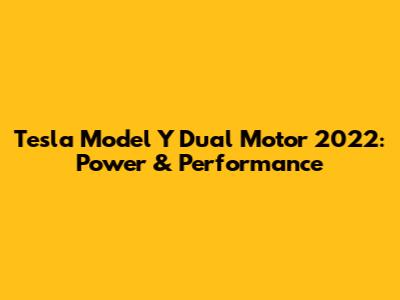 Tesla Model Y Dual Motor 2022: Power & Performance