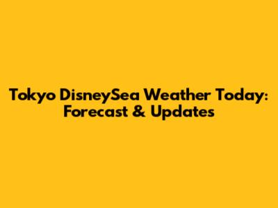Tokyo DisneySea Weather Today: Forecast & Updates