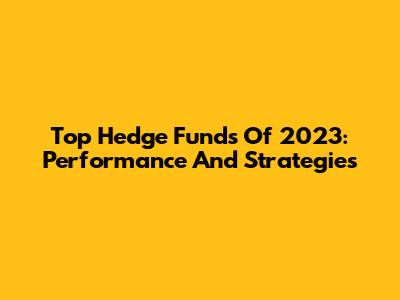 Top Hedge Funds Of 2023: Performance And Strategies