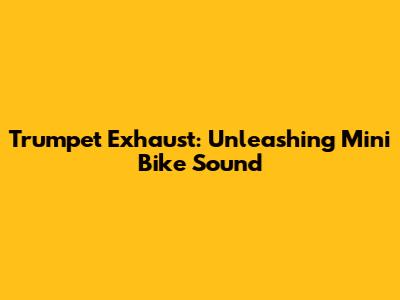 Trumpet Exhaust: Unleashing Mini Bike Sound