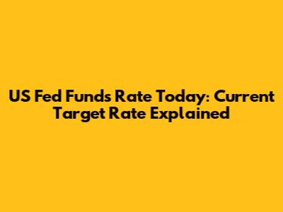 US Fed Funds Rate Today: Current Target Rate Explained