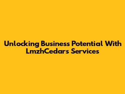 Unlocking Business Potential With LmzhCedars Services