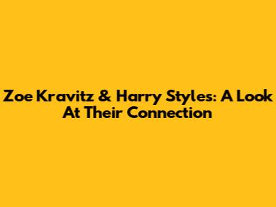 Zoe Kravitz & Harry Styles: A Look At Their Connection